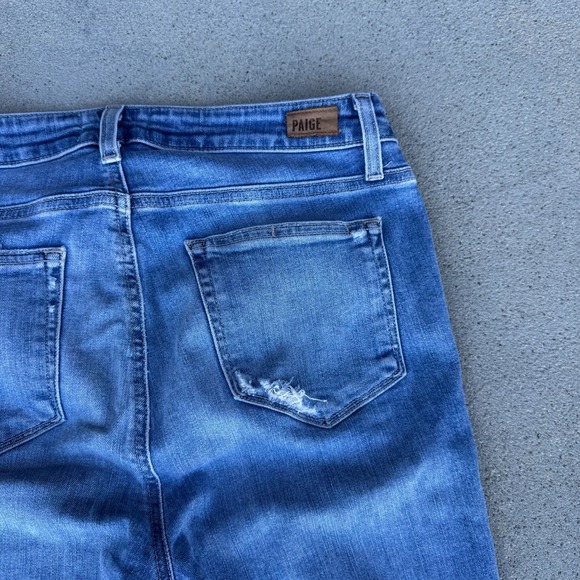 Paige Hoxton Crop Jeans Mid Rise Light Wash Denim Women's Blue Size 29 - Picture 7 of 13
